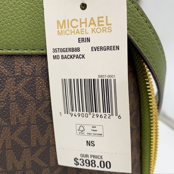 MICHAEL KORS ERIN MEDIUM BACKPACK EVERGREEN - Picture 13 of 16
